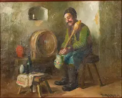Seated Man by Andor G. Horváth, Oil on Canvas, sold Oct 2024