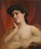 Portrait of a Woman by Émile Vernon, Oil on Canvas, sold Oct 2024