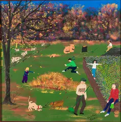 Fall Scene by Dorethy Gorham, Paint on Board, sold Oct 2024