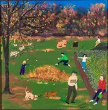 Fall Scene by Dorethy Gorham, Paint on Board, sold Oct 2024
