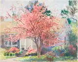 The Artist's House on 53rd Street, Savannah by Hattie Saussy, Oil on Board, sold Oct 2024