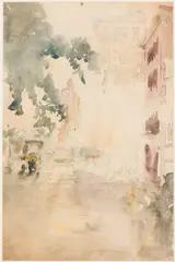 Wright Square by Christopher P. H. Murphy, Watercolor and Pencil, sold Oct 2024