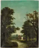 Fishing on Scajaquada Creek by Joseph Rusling Meeker, Oil on Canvas, offered Oct 2024
