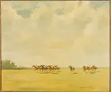 Race by Raoul Millais, 1955, Oil on Canvas, sold Oct 2024