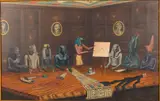 The Bored Room by Richard Deurer, 1989, Oil on Board, sold Oct 2024
