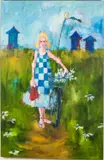 Girl and Cycle, 2005- by Angela Morgan, 2007, Oil on Canvas, offered Oct 2024