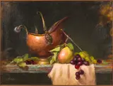 Still Life by Elizabeth Robbins, Oil on Board, offered Oct 2024