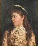 Portrait of a Girl by Edward Reynolds Kingsbury, Oil on Canvas, offered Oct 2024