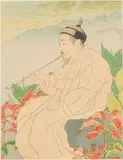 Hokkan-Zan by Paul Jacoulet, Woodblock, sold Oct 2024