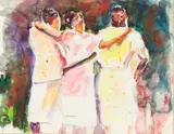 Friend Girls by Ken Herrington, Watercolor, sold Jun 2024