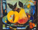 Poire Pomme by Tony Agostini, Oil on Canvas, sold Jun 2024