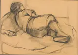 Boy Napping by Helen Frank, Charcoal on Paper, sold Jun 2024