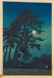 Moon at Magome, 20th C by Kawase Hasui, Woodblock Print, sold Jun 2024