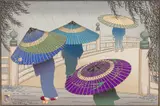 Rain Blossoms by Lillian Miller, 1928, Woodblock Print, sold Jun 2024