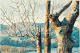 Trees on the Hudson by Dorothy Hoeschen, 1979, Oil Canvas, sold Jun 2024