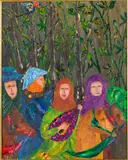 Finnish Musicians by Linda Berman, Tempera/Acrylic on Board, offered Jun 2024