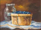 Blueberries by Frances Hancock, Oil on Canvas, sold Jun 2024