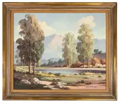 Landscape by Ralph Lytle, oil painting on canvas. Nice period, sold Dec 2025