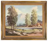 Landscape by Ralph Lytle, oil painting on canvas. Nice period, sold Dec 2025