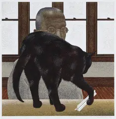 Black Cat by Alex Colville, 1996, colour serigraph on paper, sold Sep 2026
