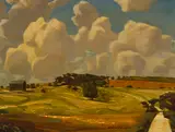 Locust Ridge by Charles Comfort, 1976, oil on board, sold Sep 2026