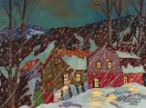 Night of the Storm / Soir de tempête, Laurentides by Claude Langevin, oil on canvas, sold Sep 2026