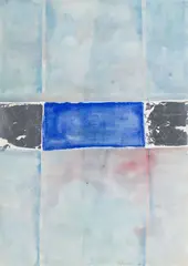 Le drapeau inconnu (bleu) by Jean McEwen, 1964, watercolour and silver leaf on paper, sold Sep 2026