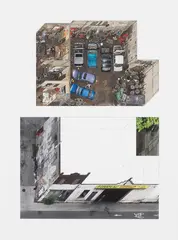 Garage in & out by Alain Paiement, digital print, sold Sep 2026