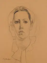 Portrait by E. J. Hughes, 1935, graphite on paper, sold Sep 2026