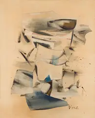 Polar Series by Toni Onley, 1962, oil and canvas collage, sold Sep 2026