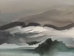 Black Ridge by Toni Onley, watercolour on paper, sold Sep 2026