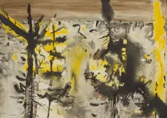 Winter Calligraphy by Jack Shadbolt, 1962, oil on paper, sold Sep 2026
