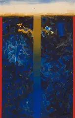 Deep Sounding Blue by Jack Shadbolt, 1964, acrylic on paper on board, sold Sep 2026