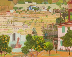 Menton Vineyard Steps by Jack Shadbolt, oil on canvas, sold Sep 2026