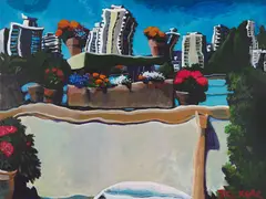 More Marigolds by Tiko Kerr, acrylic on canvas, sold Sep 2026