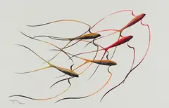 Untitled by Benjamin Chee Chee, 1976, acrylic on paper, sold Aug 2026
