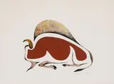 Buffalo by Benjamin Chee Chee, 1975, acrylic on paper, sold Aug 2026