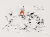 Buffalo Hunt by Eddy Cobiness, 1993, watercolour on paper, sold Aug 2026