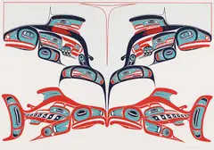 Salmon Returning by Robert Davidson, 1983, colour serigraph on paper, sold Aug 2026