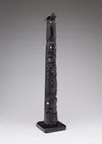 Eagle Totem by Unidentified First Nations Artist, argillite sculpture with abalone inlay, sold Aug 2026