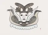 Summer Ptarmigan and Land Spirit by Kenojuak Ashevak, stonecut on paper, sold Aug 2026