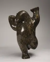 Dancing Bear by Nuna Parr, stone sculpture, sold Aug 2026