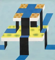 Kreuzbild by Ulrich Knispel, 1968, Öl auf Leinwand, sold Sep 2024