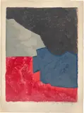 Composition rouge, grise et noire by Serge Poliakoff, 1960, Farblithografie auf Arches-Velin, sold Jan 2024