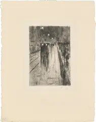 Leipzigerstraße im Regen by Lesser Ury, Um 1920, Radierung auf Velin, sold Feb 2025