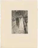 Leipzigerstraße im Regen by Lesser Ury, Um 1920, Radierung auf Velin, sold Feb 2025