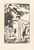 Am Strand by Erich Heckel, 1923, Holzschnitt auf Papier, sold Jan 2023