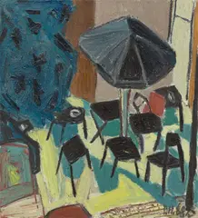 Blauer Baum by Peter Herrmann, 1988, Öl auf Leinwand, sold May 2022