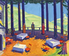 Terrasse by Adolf Köglsperger, Gouache über Bleistift auf genarbtem Papier, sold Jun 2015