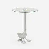 Sirfo table by Alessandro Mendini, 1986, cast aluminum, glass, chrome-plated steel, enamel, sold Jun 2023